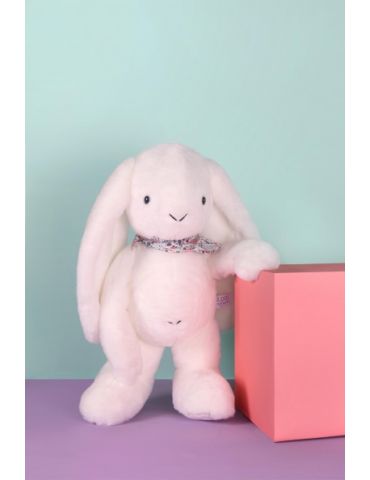 DOUDOU Pluszowy królik Lapin Fleurette Doudou et Compagnie 50 cm biały
