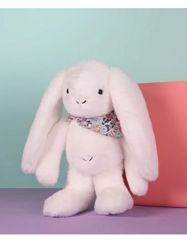 DOUDOU Pluszowy królik Lapin Fleurette Doudou et Compagnie 35 cm biały