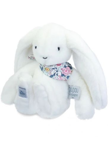 DOUDOU Pluszowy królik Lapin Fleurette Doudou et Compagnie 25 cm biały