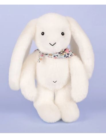 DOUDOU Pluszowy królik Lapin Fleurette Doudou et Compagnie 25 cm biały