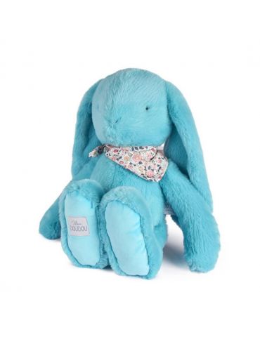 DOUDOU Pluszowy królik Lapin Fleurette Doudou et Compagnie 50 cm turkus
