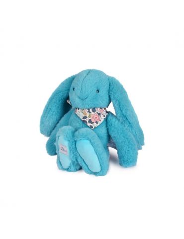 DOUDOU Pluszowy królik Lapin Fleurette Doudou et Compagnie 25 cm turkus