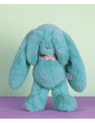 DOUDOU Pluszowy królik Lapin Fleurette Doudou et Compagnie 25 cm turkus