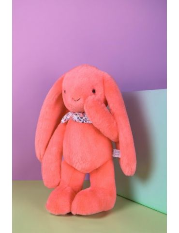 DOUDOU Pluszowy królik Lapin Fleurette Doudou et Compagnie 50 cm koral