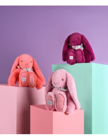 DOUDOU Pluszowy królik Lapin Fleurette Doudou et Compagnie 35 cm koral