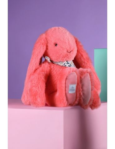 DOUDOU Pluszowy królik Lapin Fleurette Doudou et Compagnie 35 cm koral