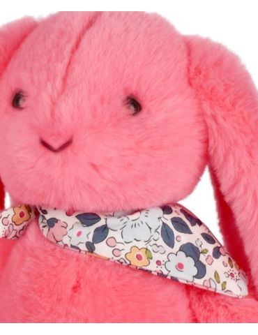 DOUDOU Pluszowy królik Lapin Fleurette Doudou et Compagnie 25 cm koral