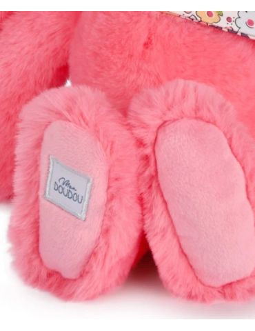 DOUDOU Pluszowy królik Lapin Fleurette Doudou et Compagnie 25 cm koral