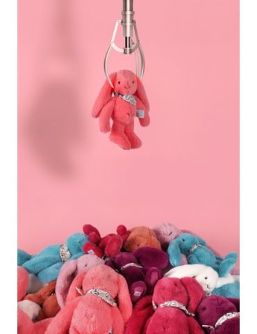 DOUDOU Pluszowy królik Lapin Fleurette Doudou et Compagnie 25 cm koral