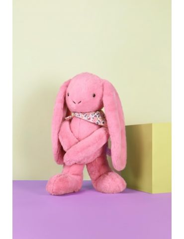 DOUDOU Pluszowy królik Lapin Fleurette Doudou et Compagnie 50 cm różowy grenadine