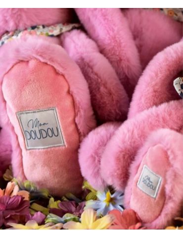 DOUDOU Pluszowy królik Lapin Fleurette Doudou et Compagnie 35 cm różowy grenadine