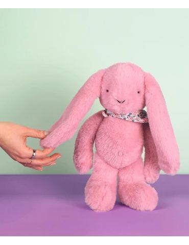DOUDOU Pluszowy królik Lapin Fleurette Doudou et Compagnie 35 cm różowy grenadine