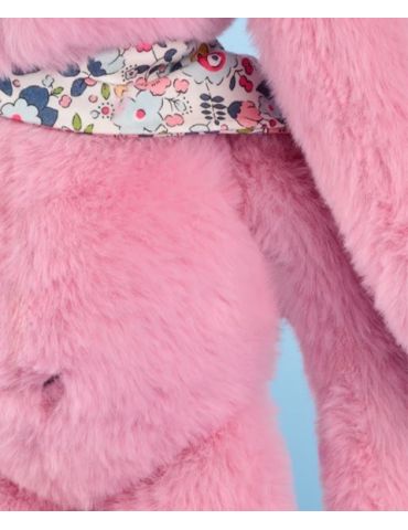 DOUDOU Pluszowy królik Lapin Fleurette Doudou et Compagnie 35 cm różowy grenadine