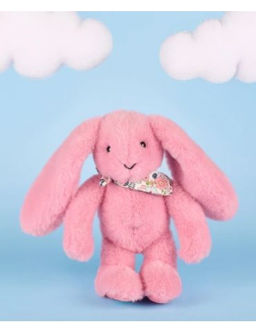 DOUDOU Pluszowy królik Lapin Fleurette Doudou et Compagnie 25 cm różowy grenadine