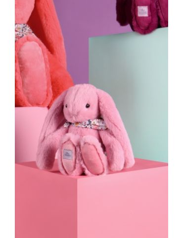 DOUDOU Pluszowy królik Lapin Fleurette Doudou et Compagnie 25 cm różowy grenadine