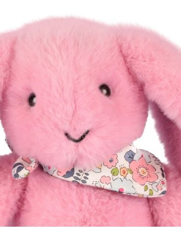 DOUDOU Pluszowy królik Lapin Fleurette Doudou et Compagnie 25 cm różowy grenadine