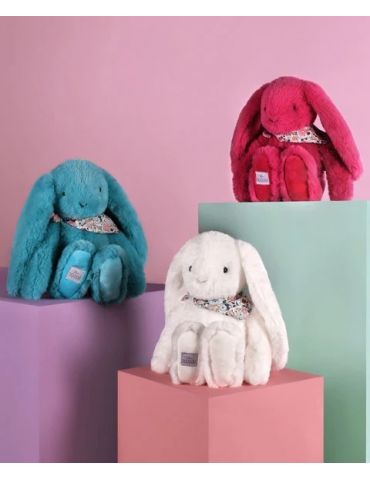 DOUDOU Pluszowy królik Lapin Fleurette Doudou et Compagnie 35 cm fuksja