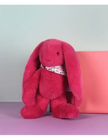 DOUDOU Pluszowy królik Lapin Fleurette Doudou et Compagnie 35 cm fuksja