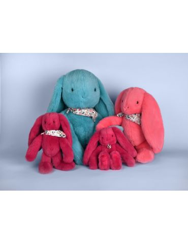 DOUDOU Pluszowy królik Lapin Fleurette Doudou et Compagnie 25 cm fuksja