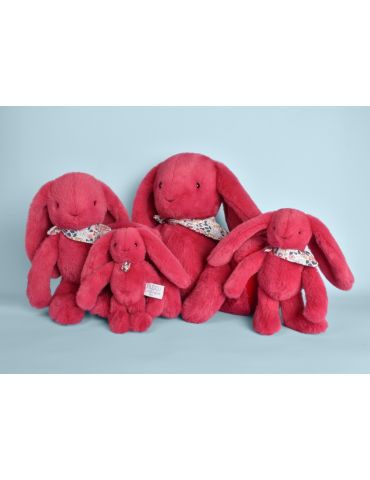 DOUDOU Pluszowy królik Lapin Fleurette Doudou et Compagnie 25 cm fuksja