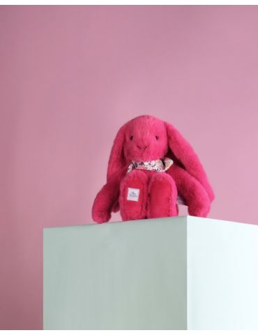 DOUDOU Pluszowy królik Lapin Fleurette Doudou et Compagnie 25 cm fuksja