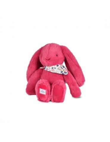 DOUDOU Pluszowy królik Lapin Fleurette Doudou et Compagnie 25 cm fuksja