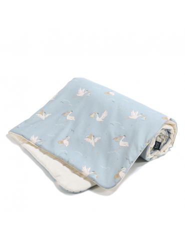 La Millou Ciepły koc bawełniany velvet L 110x140 ( BEBE MIGNON BLUE )