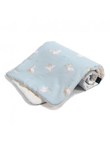 La Millou Ciepły koc bawełniany velvet M ( BEBE MIGNON BLUE )