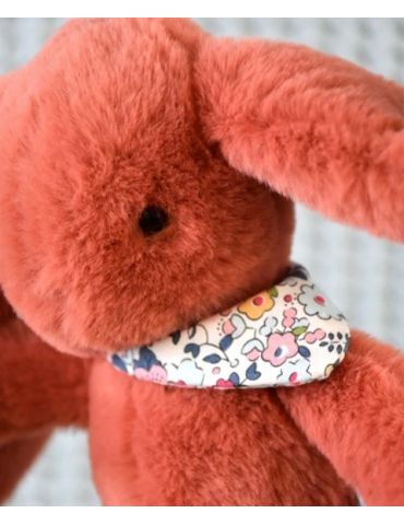 DOUDOU Pluszowy królik Lapin Fleurette Doudou et Compagnie 25 cm terakota