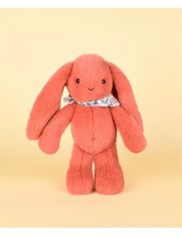 DOUDOU Pluszowy królik Lapin Fleurette Doudou et Compagnie 25 cm terakota