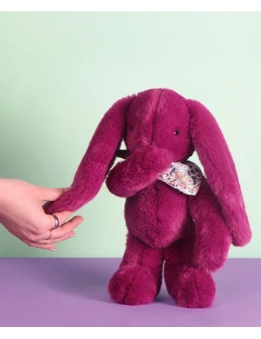 DOUDOU Pluszowy królik Lapin Fleurette Doudou et Compagnie 35 cm śliwka