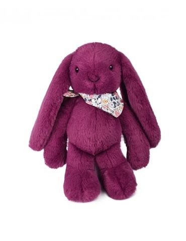 DOUDOU Pluszowy królik Lapin Fleurette Doudou et Compagnie 35 cm śliwka