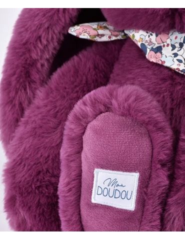 DOUDOU Pluszowy królik Lapin Fleurette Doudou et Compagnie 25 cm śliwka