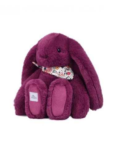 DOUDOU Pluszowy królik Lapin Fleurette Doudou et Compagnie 25 cm śliwka