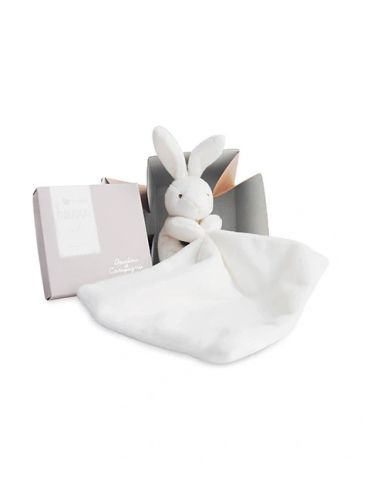 DOUDOU Przytulanka królik z kocykiem Doudou et Compagnie naturalny