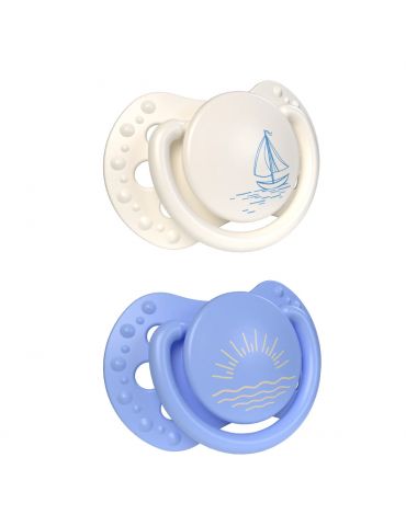 LOVI Smoczek silikonowy dynamiczny 0-2m Classy Petit Marin 2szt