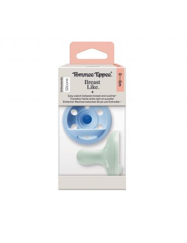 Tommee Tippee Smoczek uspokajający Breast Like 0-6m boy 2szt.