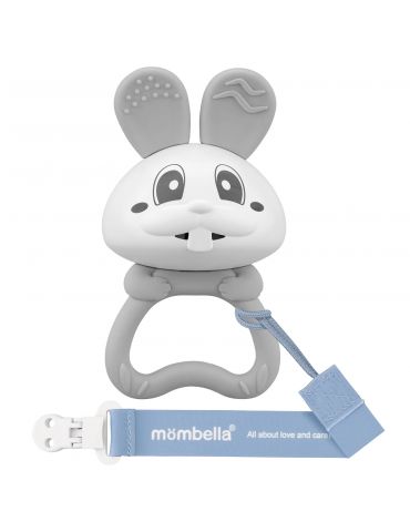 Mombella Gryzak Grzechotka 2w1 Królik szary