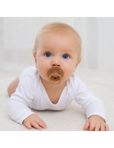 Mombella Smoczek uspokajający Grzybek Mocha mousse z etui 0m+