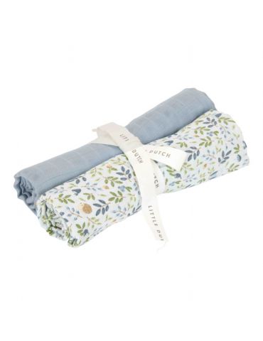 Little Dutch Otulacze muślinowe 70 x 70 cm Forest Adventure & Denim Blue