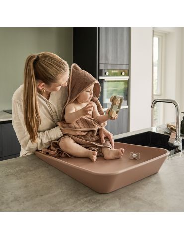 Leander Ręcznik kąpielowy z kapturkiem Organic Woodland clay