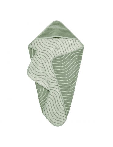 Leander Ręcznik kąpielowy z kapturkiem Organic Woodland Sage green