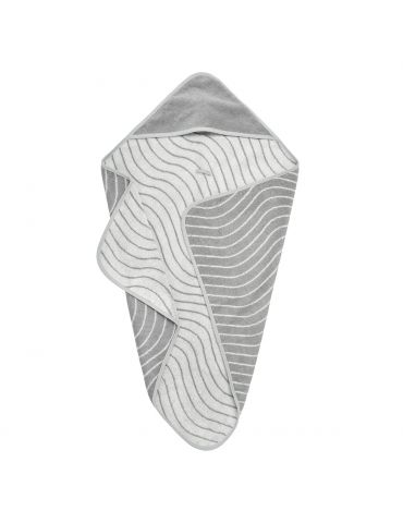 Leander Ręcznik kąpielowy z kapturkiem Organic Woodland Cool grey