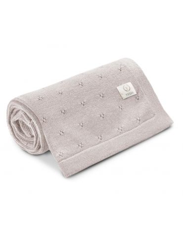 Yosoy Kocyk dziany 100% Merino Wool Jersey Szarobeżowy