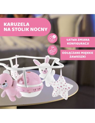 Chicco Karuzela na łóżeczko Rainbow 3w1 różowy