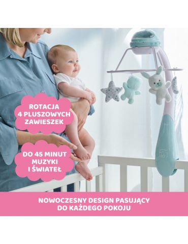 Chicco Karuzela na łóżeczko Rainbow 3w1 różowy