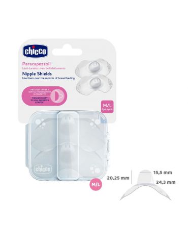 Chicco Osłonki silikonowe na brodawki M/L duże 2szt