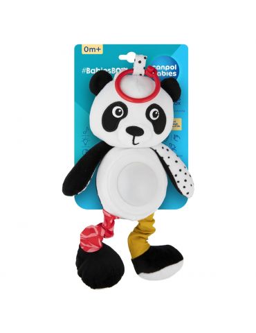 Canpol babies Pluszowa panda z zawieszką, pozytywką i lampką BabiesBoo