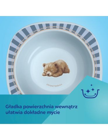 Canpol babies Pierwsza miseczka z przyssawką 300 ml Woodland niebieska​