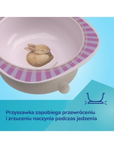Canpol babies Pierwsza miseczka z przyssawką 300 ml Woodland niebieska​
